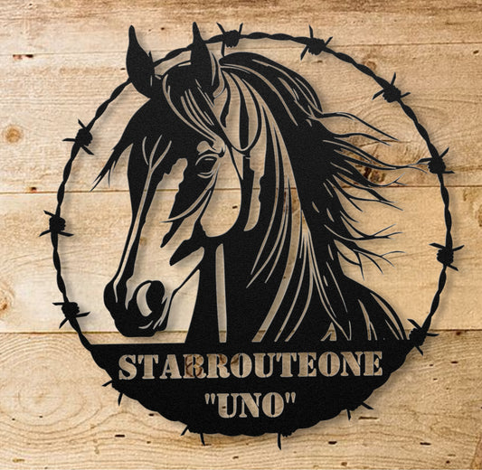 Personalizable Horse Head Metal Sign