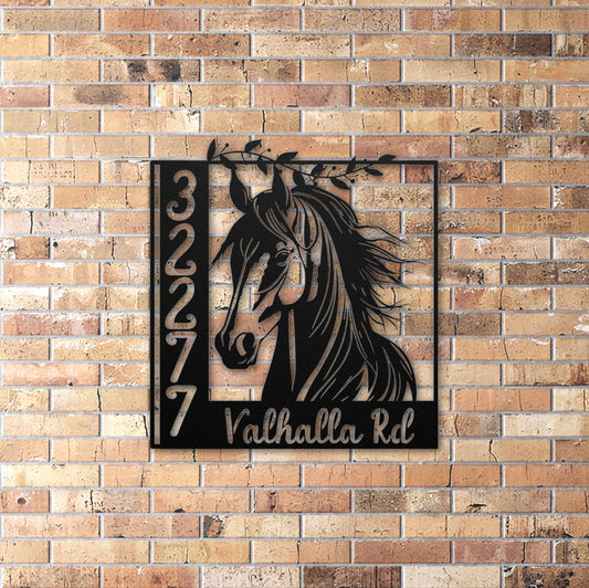 Enchanting Horse Head Vine Frame Address Sign - Add Elegance to Your Home